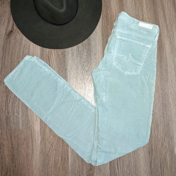 Ag Jeans Mint Green Stevie Slim Corduroys 26R - Picture 3 of 9